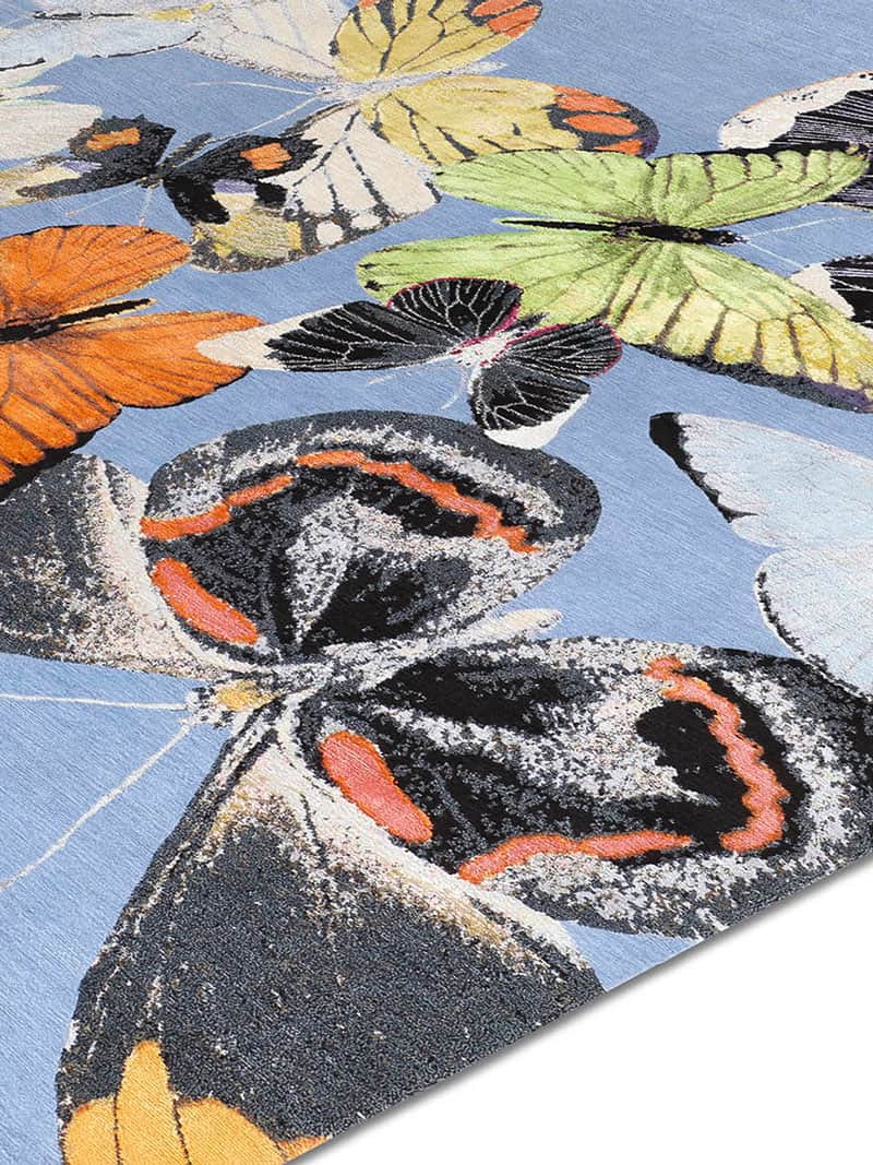 Tapis Papillon No. 05 Original sur Bleu Poudré