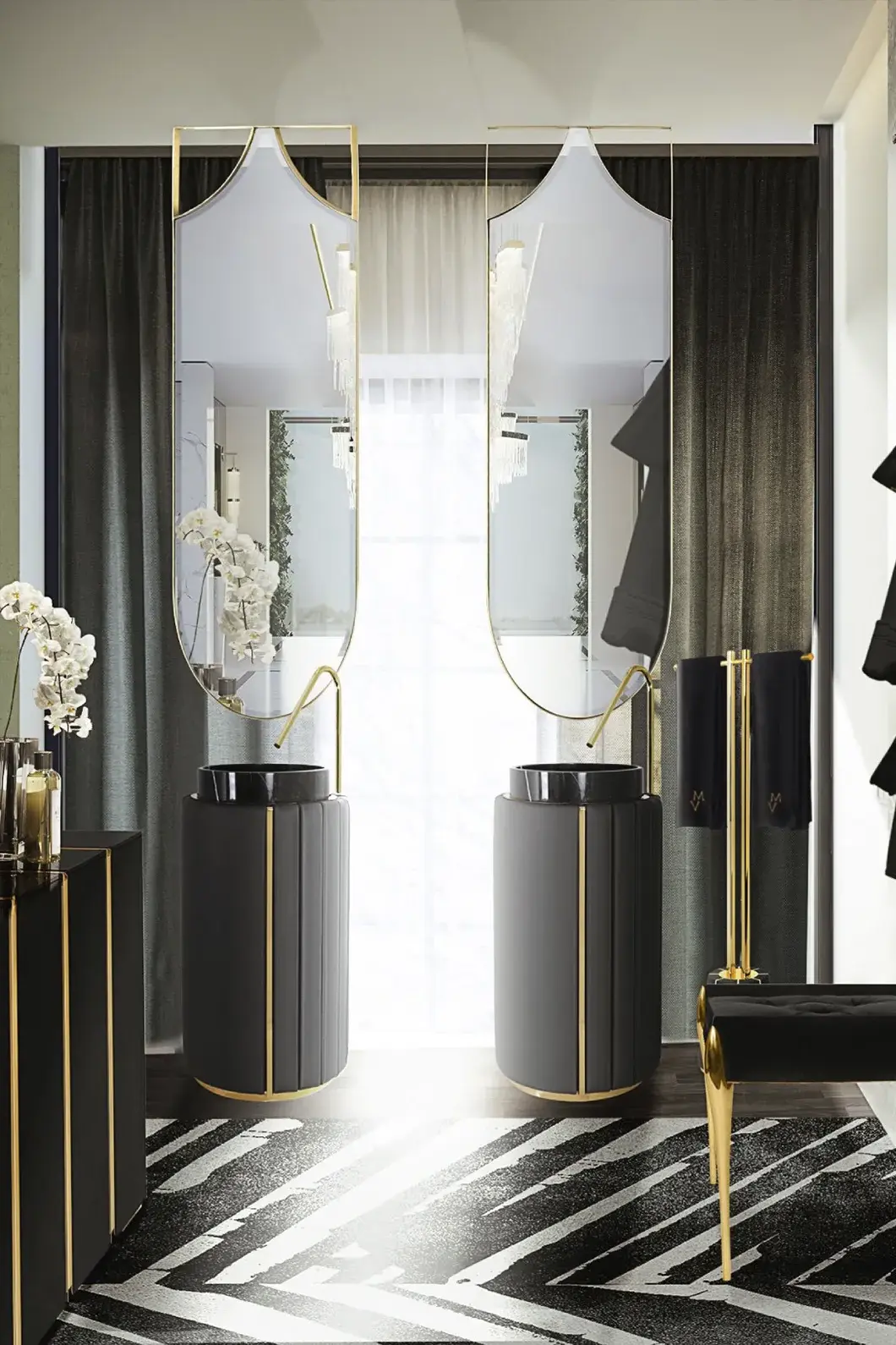 Lavabo Sur Colonne Imperial Black