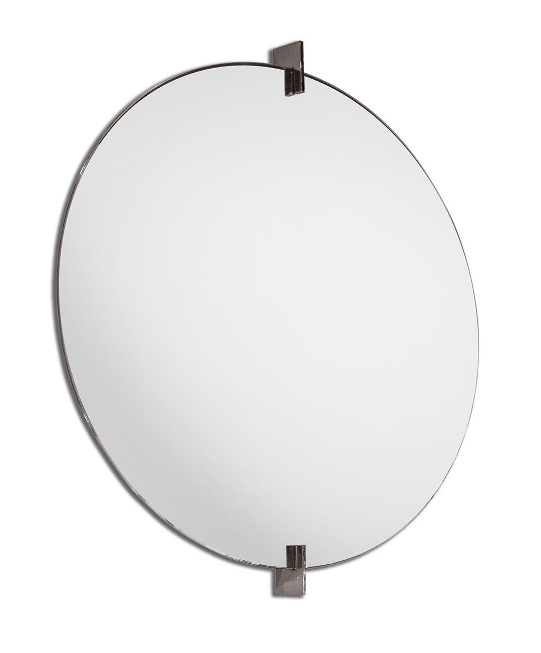 Miroir Mural Rond avec Incrustations Métalliques
