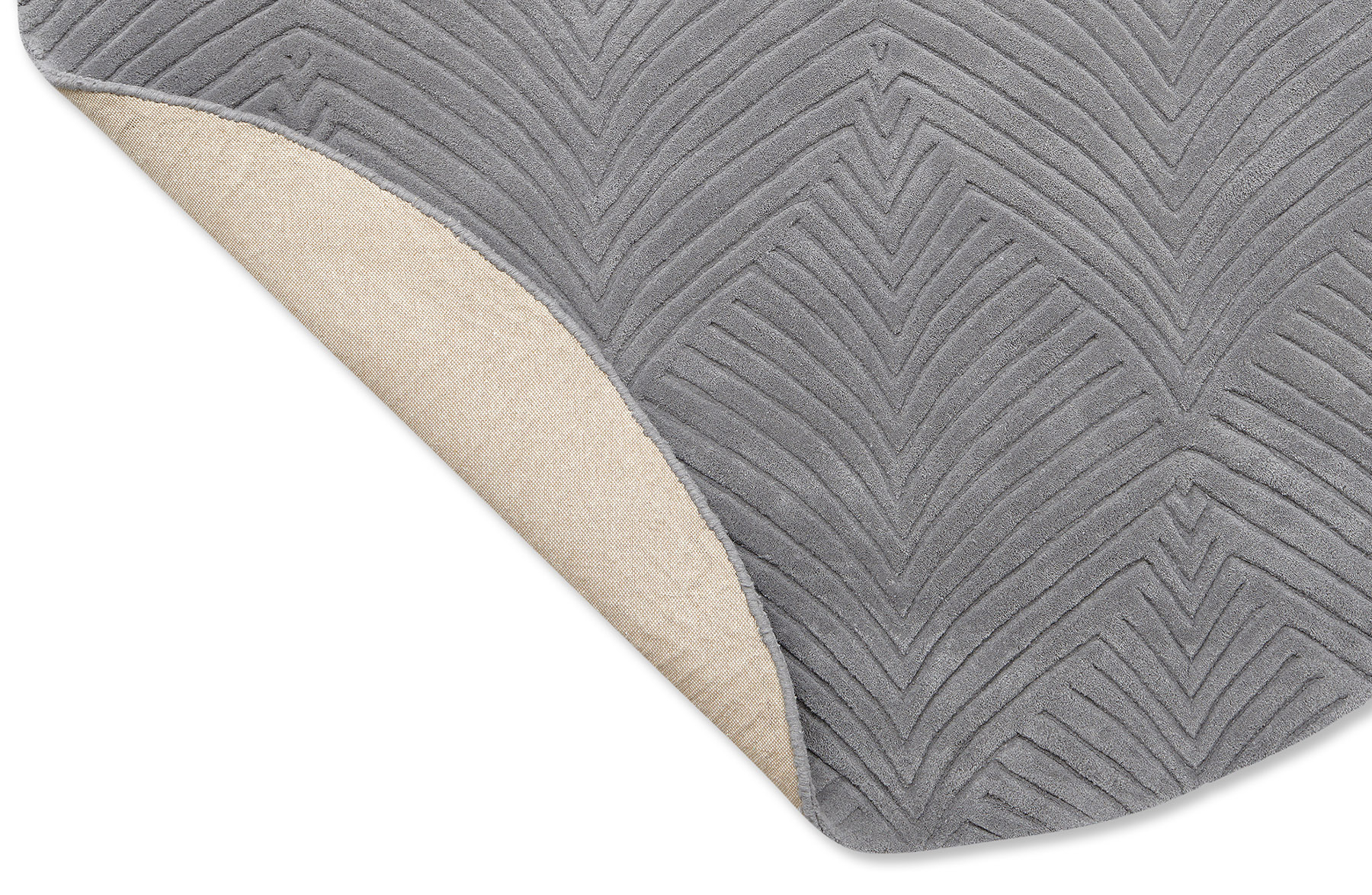 Tapis rond Folia Gris Frais