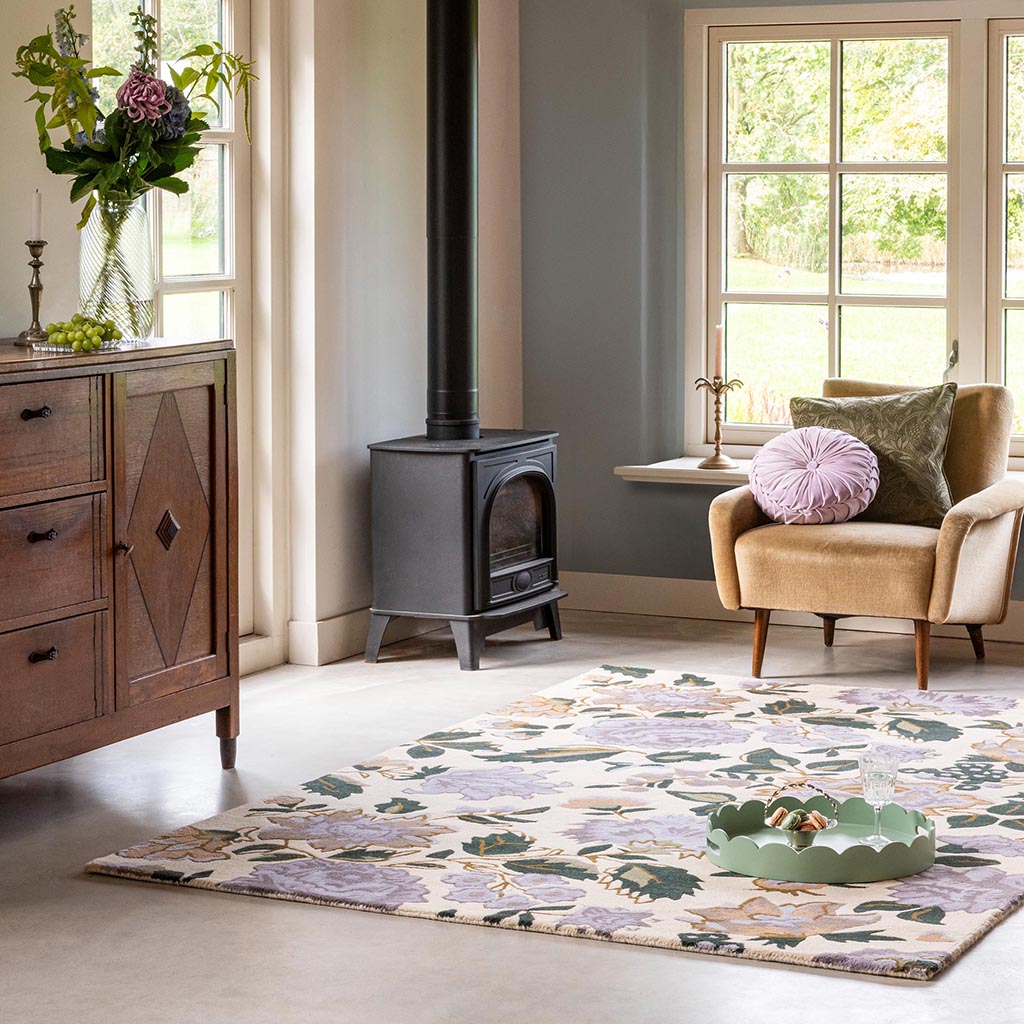 Tapis Wendling Floral Bruyère Pourpre