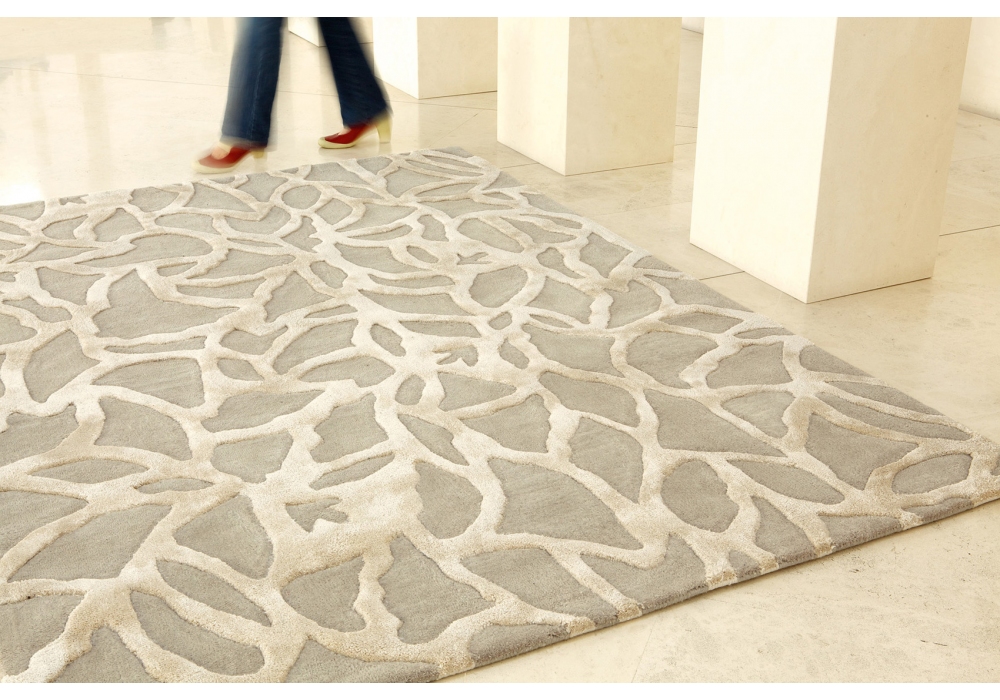 Tapis Éphémère laine & viscose crème / beige