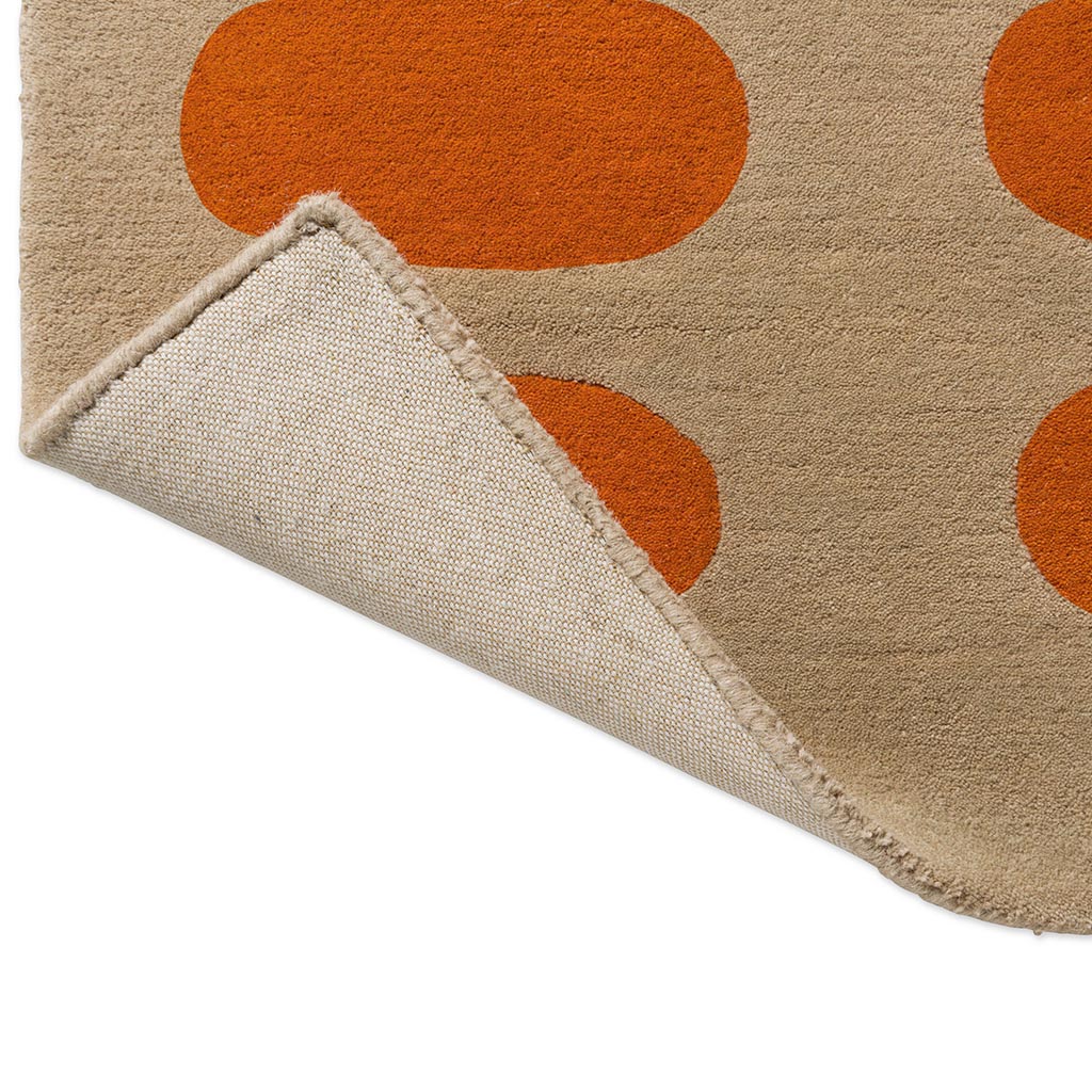 Optical Oval Orange / Sand Tapis | Taille: 250 × 350 cm