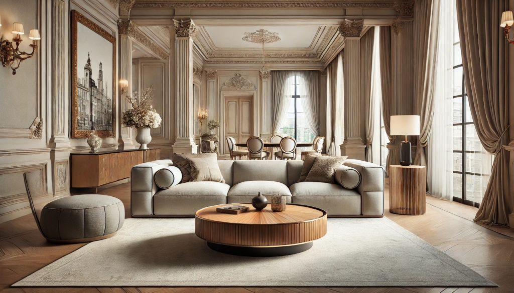 Mobilier italien moderne dans un salon luxueux