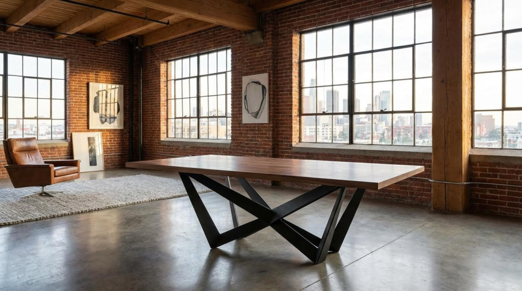 Table en bois massif au design contemporain, alliant élégance et robustesse pour un usage quotidien.