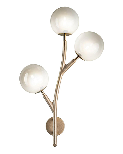 Applique Murale en Laiton avec Globes en Verre