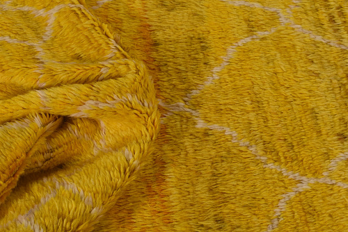 Tapis Berbère Jaune à Poil Long
