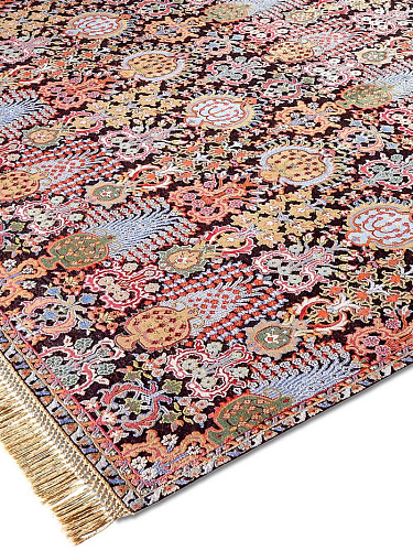 Tapis noué main Isfahan Violet Luxe