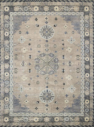 Tapis en Laine Khotan Noué à la Main
