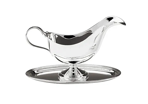 Saucière Anglaise Argentée Avec Plateau