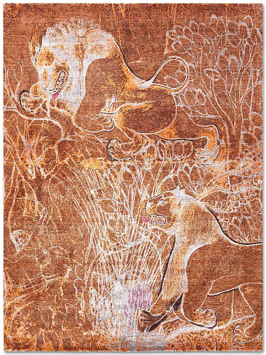 Tapis tissé main Deux Lions