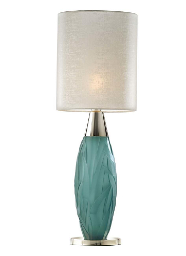 Lampe de Table en Cristal Turquoise Or Doux