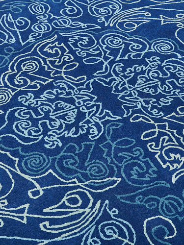 Tapis One-Stroke Bleu