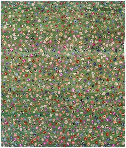 Tapis Petites Fleurs Vert