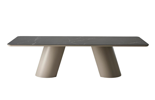 Table de salle à manger Altea avec plateau en céramique noire