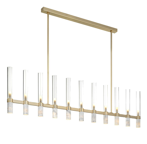 Lustre Rectangulaire Contemporain en Marbre et Verre