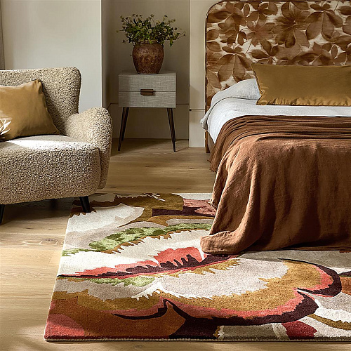 Tapis Calathea Ambre/Palissandre Brésilien