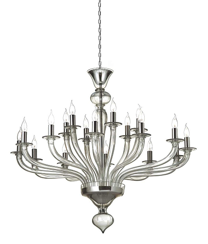 Lustre Murano Gris Acier 18 Lumières