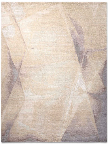 Tapis noué main Jaune Mauve