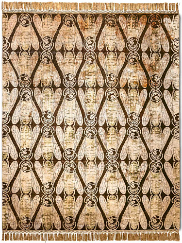 Tapis de luxe fait main Miel Or Métallisé