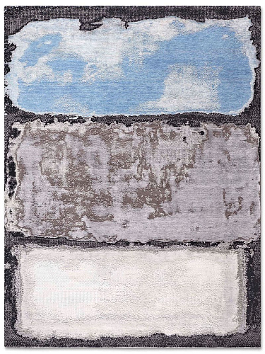 Tapis tissé main Bleu Clair Argenté