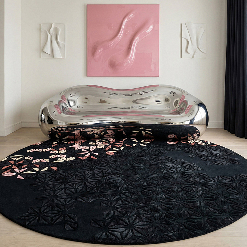 Tapis Rond Harmonie Noir