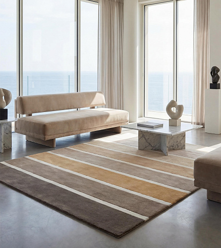 Tapis Layered Stripes Brown