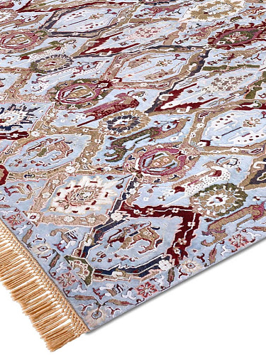 Tapis de luxe fait main KavaBagh Bleu
