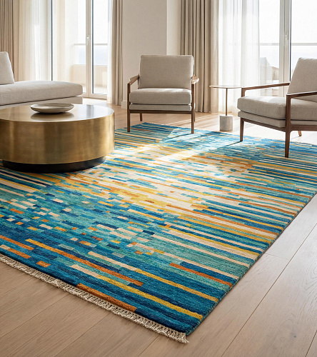 Tapis Pixel Wave Teal