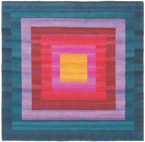 Tapis 8 Bordures Orange/Bleu