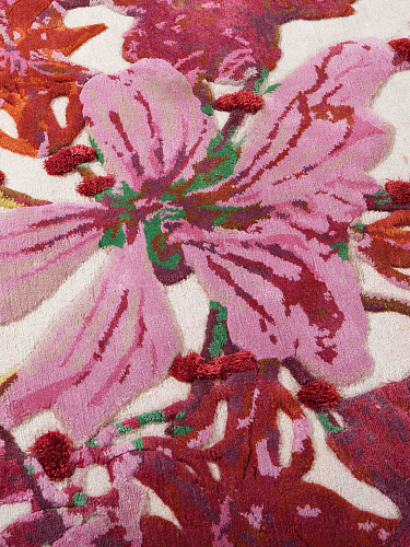 Tapis Fleurs Sauvages : Harmonie Rouge