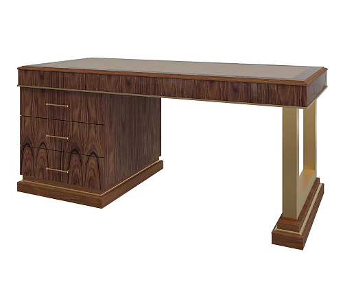 Bureau avec plateau en cuir