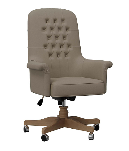 Fauteuil pivotant de bureau avec piètement en bois