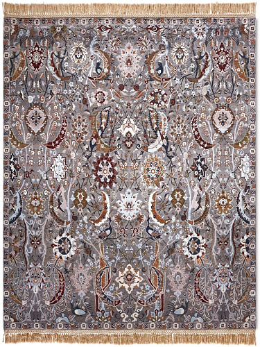 Tapis de luxe fait main Kerman Anthracite