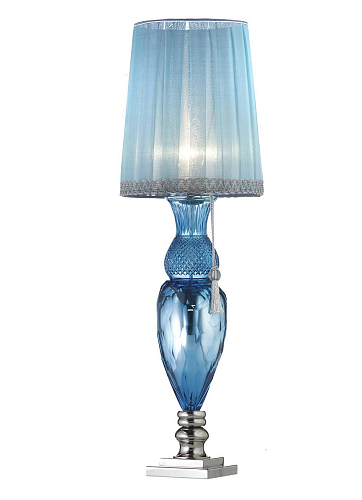 Lampe de Table Florentine en Cristal Bleu