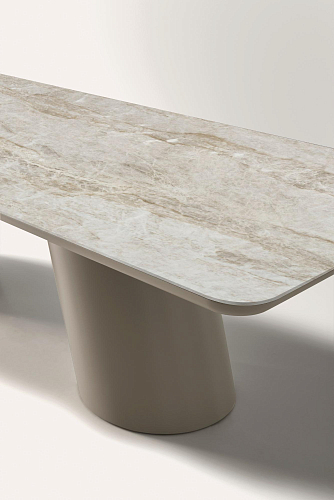 Table de salle à manger Altea avec plateau en céramique beige