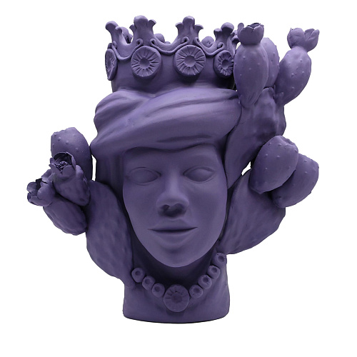 Sculpture Tête De Maure Violette
