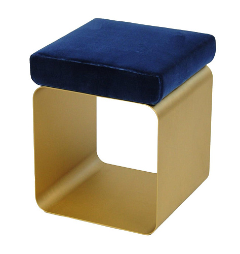 Tabouret Bleu avec Base Métallique