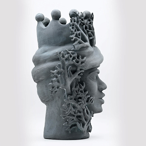 Sculpture Tête De Maure Corail