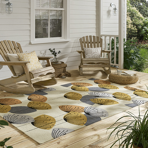 Tapis d’extérieur Dandelion Clocks Ocre / Argent