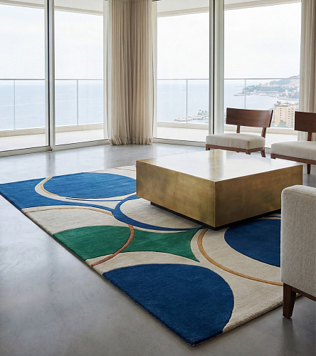 Tapis contemporain Emerald Orbits