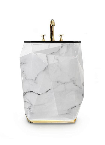 Lavabo Sur Colonne Jewel en Fausse Marbre