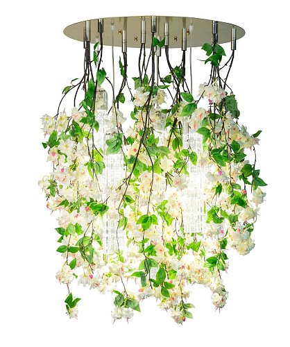 Grand lustre blanc en cascade White Cascade