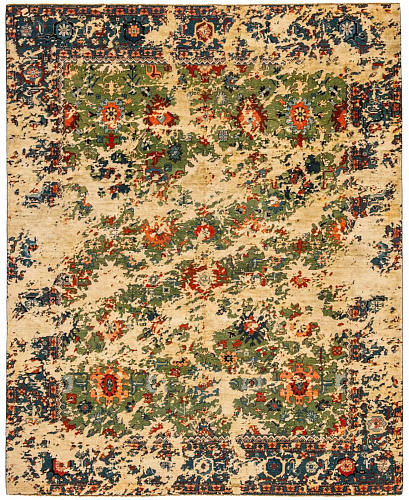 Tapis Bidjar Kingscross Double Ciel Vert Ps3 Soie