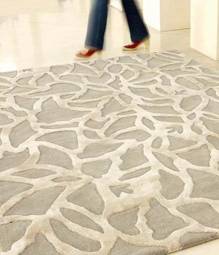 Tapis Éphémère laine & viscose crème / beige