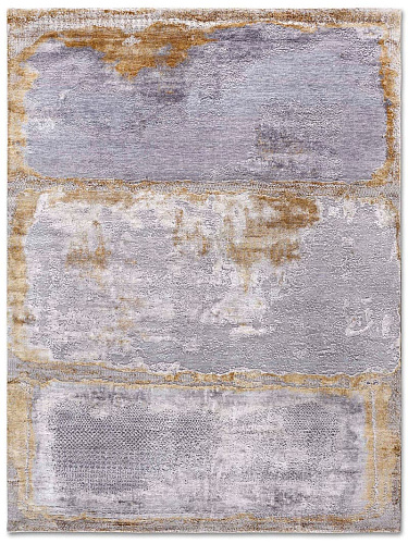 Tapis tissé main Argent Blanc Gris