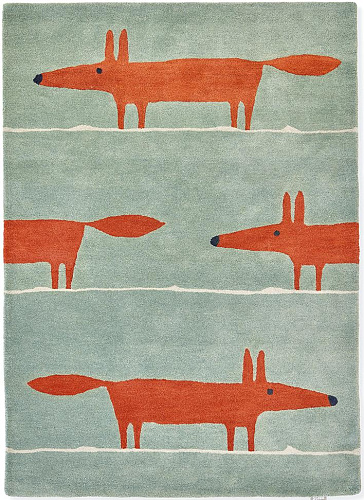 Tapis Mr. Fox Menthe / Coquelicot