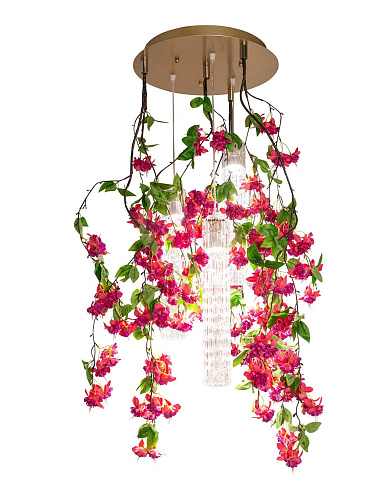 Petit lustre rose en cascade Pink Cascade