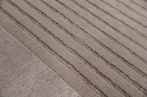 Tapis à Cadre Beige en Laine & Viscose