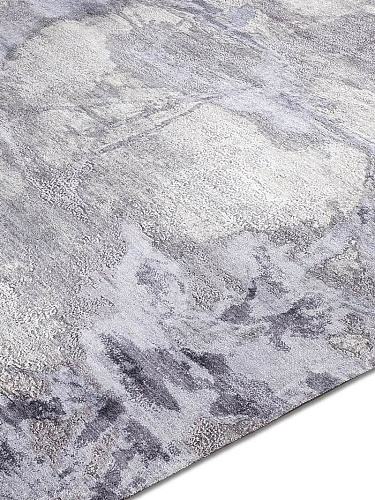Tapis noué main Gris Clair